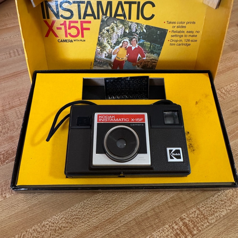 Kodak Instamatic X-15F Camera in Black and Yellow